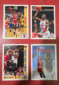 Upper Deck 1991-92 Michael Jordan 4-Card Lot Bulls #44 #48 #69 #75 Checklist
