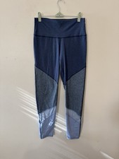 Aerie Chill. Play. Move. Colorblock Ankle Leggings Blue Gray Mesh Women's Size L