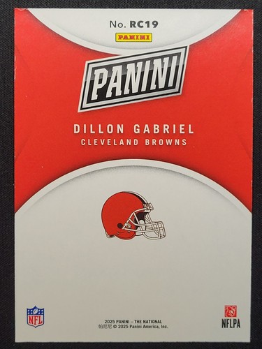2025 PANINI NSCC THE NATIONAL CONVENTION DILLON GABRIEL #RC19 ROOKIE FOIL BROWNS - Picture 2 of 2