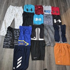 NIKE UNDER ARMOUR ADIDAS Boy's Large Lot Of Athletic Shorts Shirts Summer 17 Pc