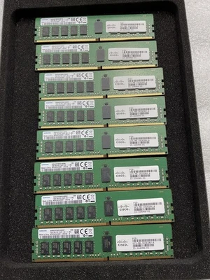Lot of 8 Samsung 16GB DDR4 PC4-2400T ECC RDIMM Cisco UCS-MR-1X161RV-A Server RAM - Image 1 of 2