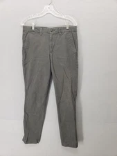 GAP Essential Khaki Slim Pants Mens 30x30 Gray Chino Flat Front Casual Stretch