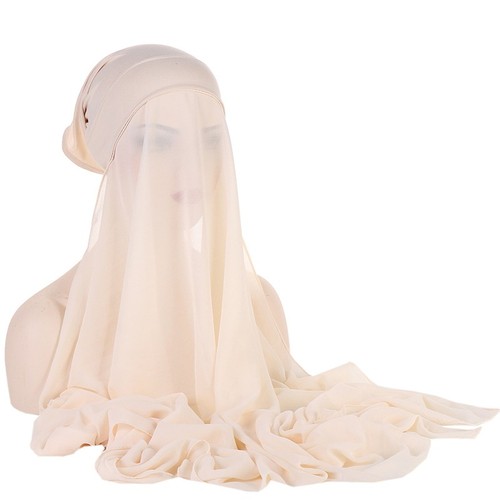 Mujeres Una Pieza Amira Musulmana Turbante Hiyab Bufanda Sombrero Pañuelo Instantáneo Chal Envoltura - Imagen 10 de 33