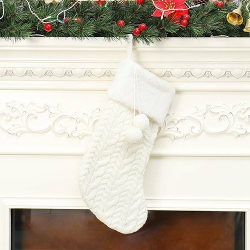 Xmas Stockings Cable Large Christmas Decorations Stocking Knitted Cute Gift~ - Picture 5 of 15