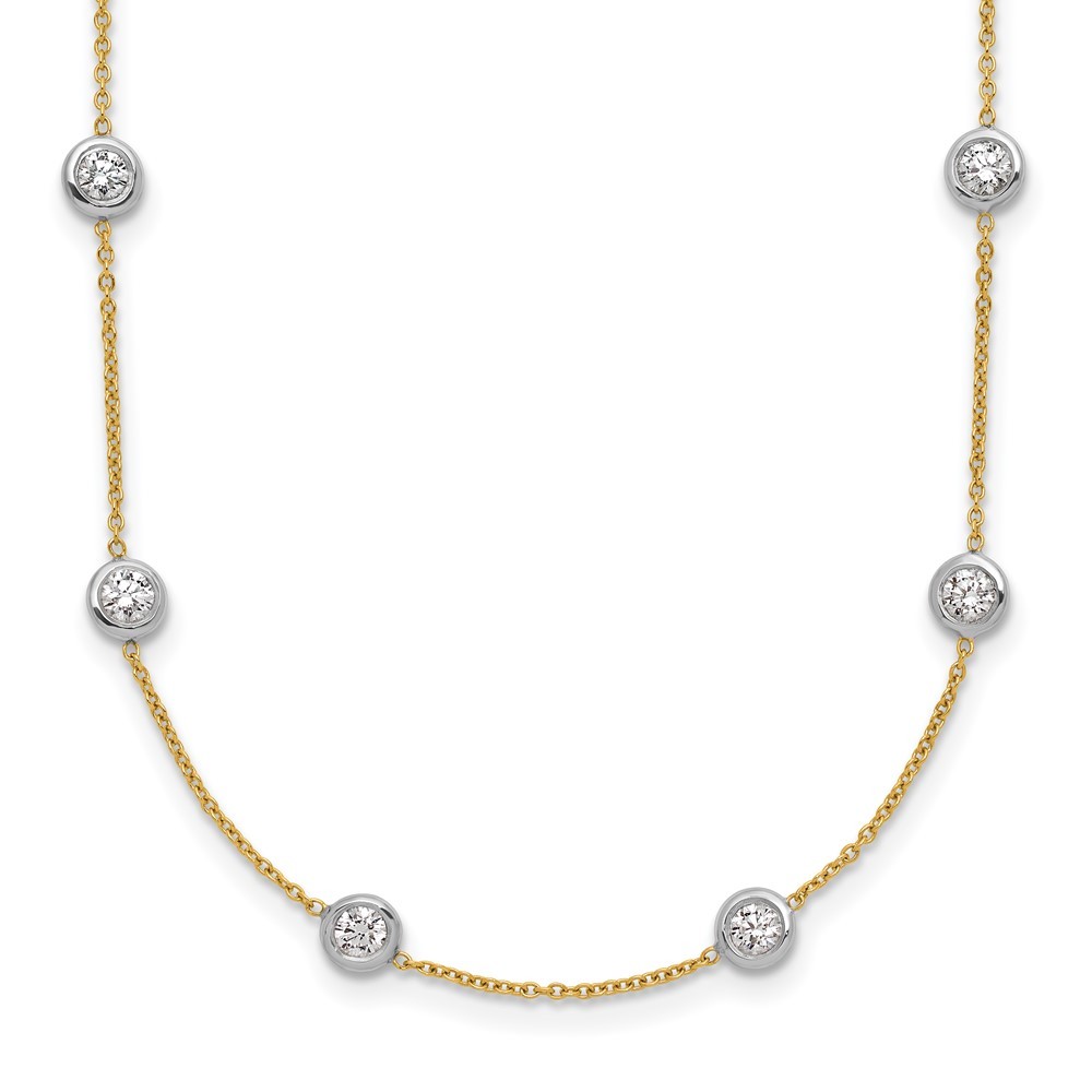 18K Two-tone Gold Diamond Stations Necklace 20