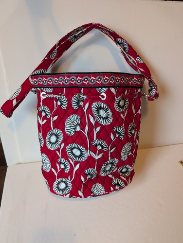 New Vera Bradley Quick Draw Purse Bag Quilted Red Floral Deco Daisy Pockets NWT - Picture 4 of 9