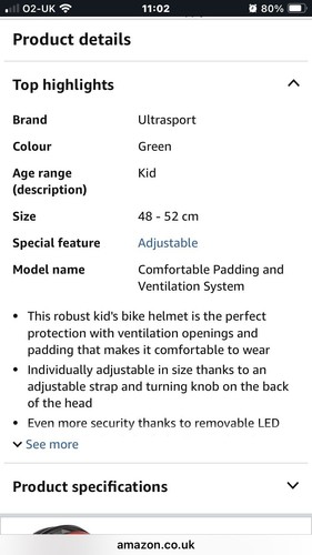 Ultra sport Led Kids Bike Helmet - Picture 2 of 11