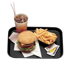 Cambro 1418FF110 Black 14" x 18" Fast Food Tray - Dozen
