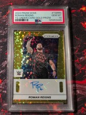2024 Panini Prizm WWE Throwback Signatures Gold Roman Reigns 9/10 Auto PSA 10