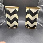 pair of retired Mackenzie Childs Courtly Zig Zag Soap Dispnser metal housing