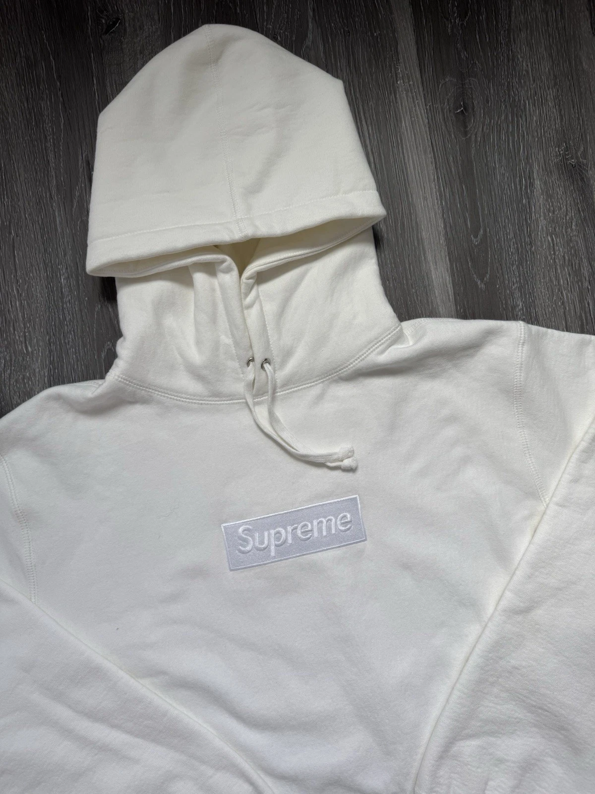 Sweat à capuche Supreme White Tonal Box Logo 2014 XL