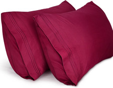 Pillow Cases 2 Pack , 1800 Thread Count Embroidered Queen Size Soft Brushed Mic