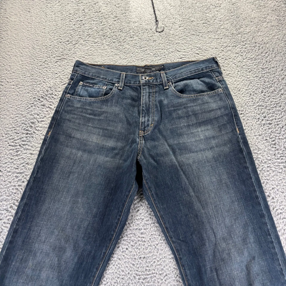 Vintage Calvin Klein Jeans Mens 36x34 Blue Dark Wash Cotton Relaxed Straight - Image 2 of 4
