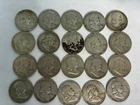 Franklin 90% silver coins roll of 20 mixed years-1950-1962