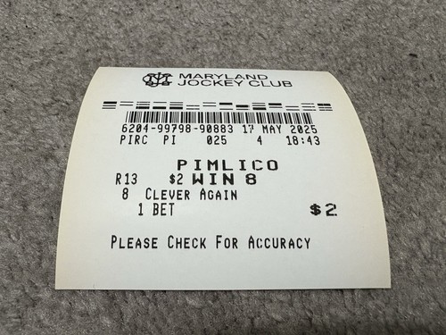 CLEVER AGAIN #8 2025 150TH PREAKNESS STAKES HORSE RACING $2 WIN TICKET - Picture 2 of 2