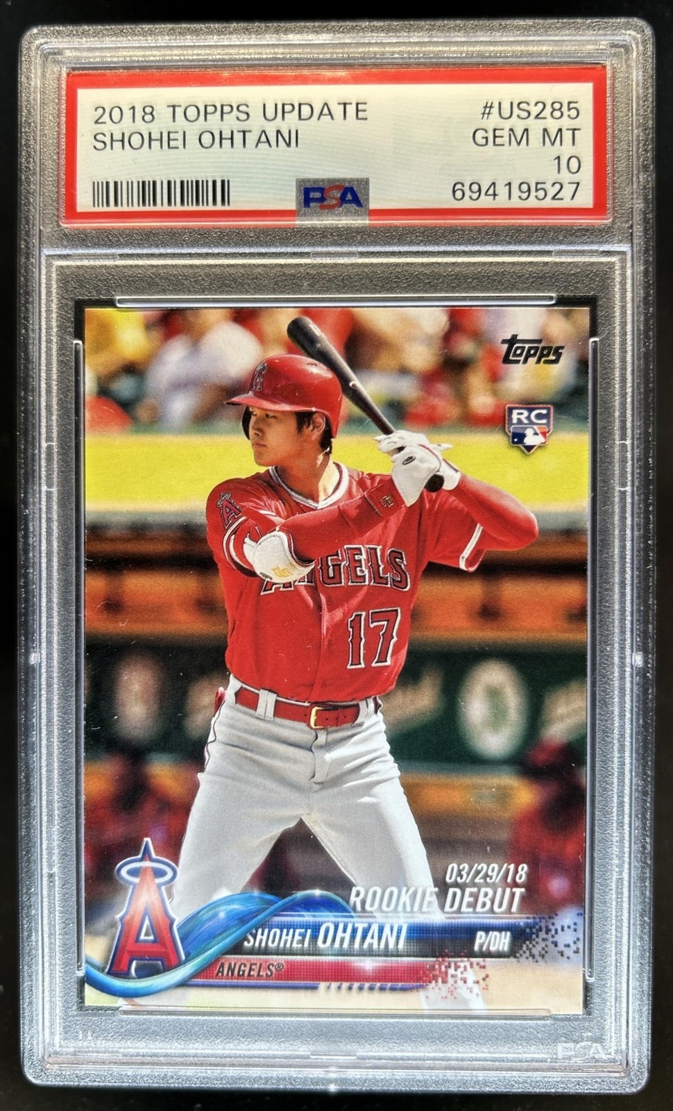 2018 Topps Update Shohei Ohtani RC Rookie #US285 Angels PSA 10 GEM MINT GEM MINT