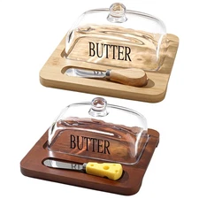 Glass Butter Dish Butter Holder Covered Butter Dish Cheese Dome Cake