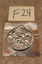 F24B VINTAGE TIN LOLLIPOP SANTA CANDY CHOCOLATE MOLD ST NICK 2 5/8" TALL