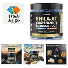 Organic Shilajit Gummies, Sea Moss, Ashwagandha, 105+ Trace Minerals – Organi...