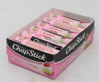 12 TUBES  STRAWBERRY DELIGHT CHAPSTICK