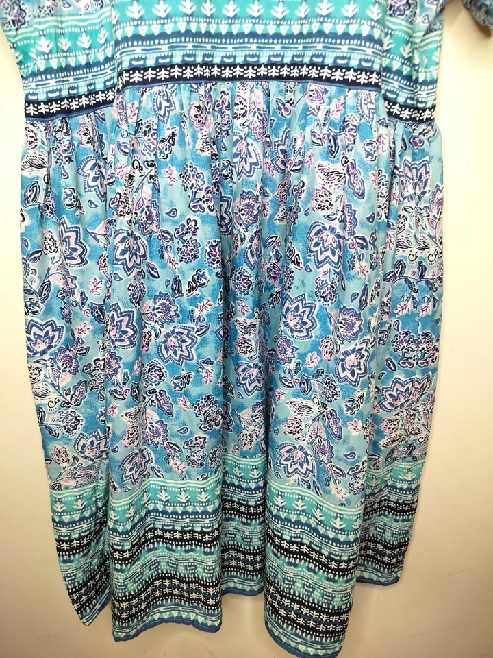 Maxi vestido largo de casa de algodón floral Only Necessities 2X 26/28 para mujer Foto 3 de 4