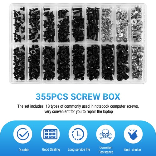 355Pcs PC Screws Assorted Set M2 M3 M2.5 Computer Screws HDD M.2 SSD Screws2065 - Afbeelding 6 van 7