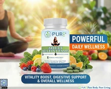 PURE Adult Multivitamin, Vitamins, Vitality, Wellness, Digestive, 90 Tabs, USA!