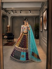 Indian Heavy Muslin Cotton Lehenga Choli Digital Print Ethnic Party Wear Set