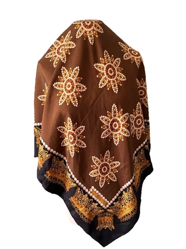 S26# Foulard Christian Dior en soie bleue 34 pouces