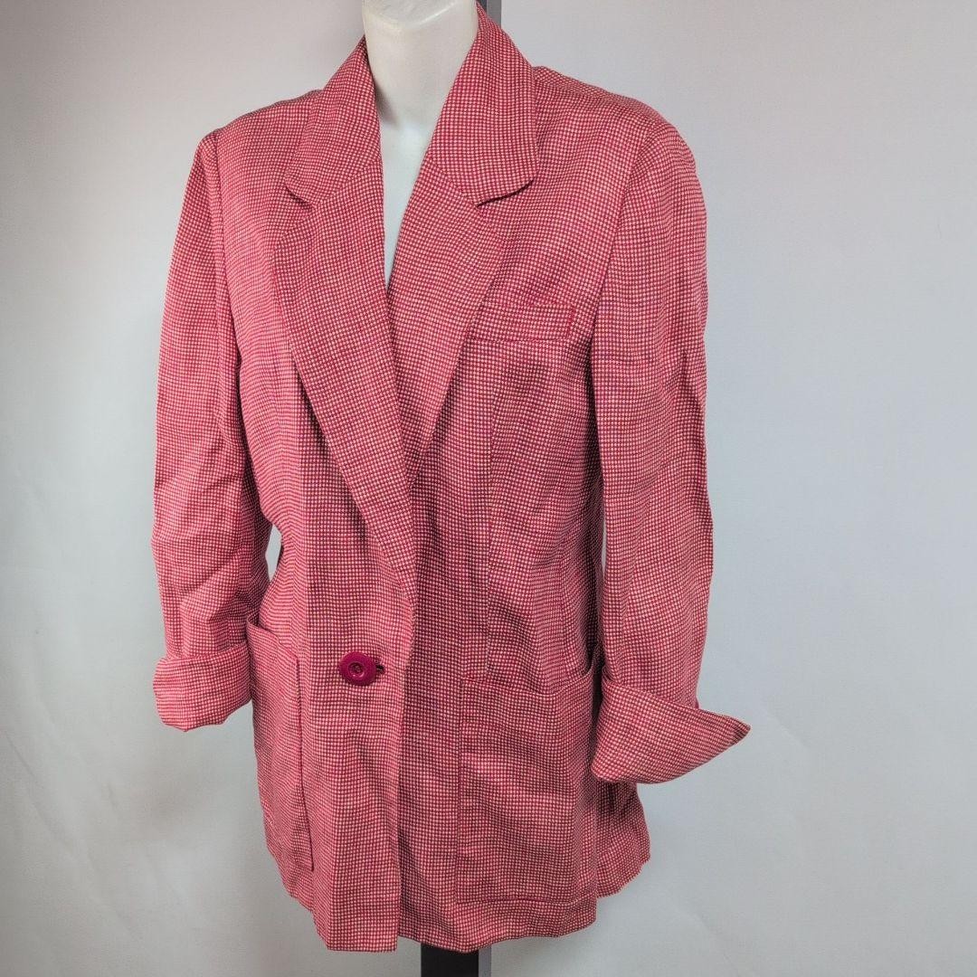 Christian Dior Linen Checked Pattern Tailored Jac… - image 11