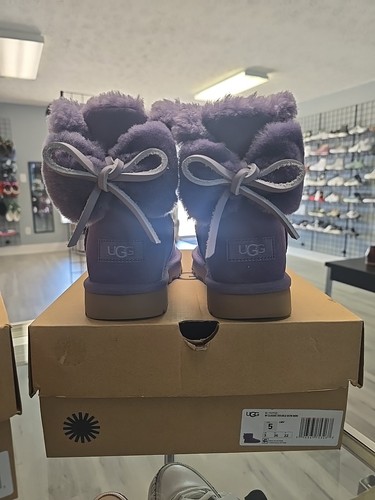 UGG Classic Double Bow Mini Lilac Mauv Womens 5 New With Box - Picture 5 of 6