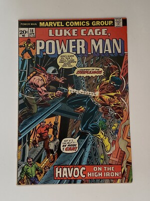POWER MAN LUKE CAGE #18 - Marvel Comic 1st App Of Steeplejack & Maxwell Plumm