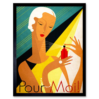 Pour Moi Parfüm Duft Frau Wandkunstdruck gerahmt 12x16