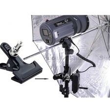Metal Clip/Clamp W 1/4" Screw Adapter For Flash Umbrella Holder Mount Bracket
