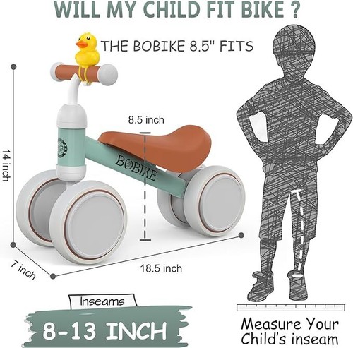 Bobike Baby Balance Bike Toys 10-24 Months Kids Toy Boy & Girls - Light green - Bild 5 von 5
