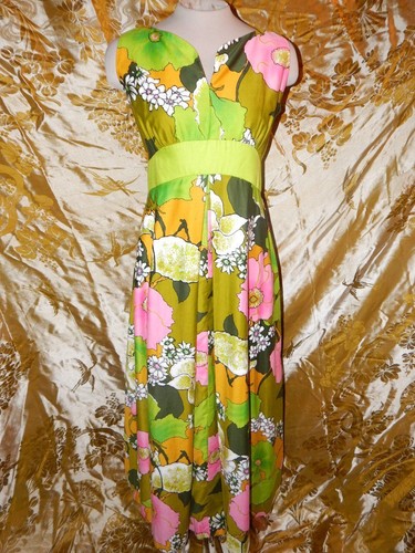 Vintage Paradise Hawaii 60's 70's Maxi Dress