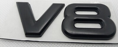 3D V8 Metall Auto Aufkleber Emblem Logo Sticker KFZ Tuning Schwarz Schriftzug