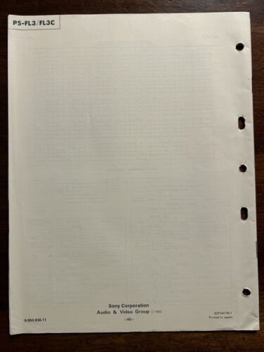 Sony PS-FL3 PS-FL3C Turntable System Service Manual Original Genuine OEM - Picture 2 of 4