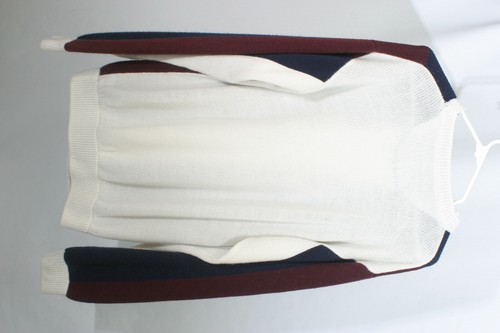 Gitano Mens M Burgundy, White and Blue Pullover Sweater SEE MEASUREMENTS FOR FIT - Picture 2 of 3