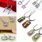 2pc Love You Heart Diamante Lovers Matching Couple Pendant Necklace Pair Set
