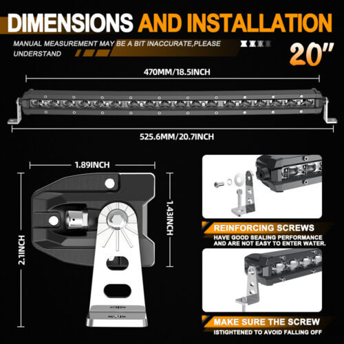 Curved 20"inch Ultra Slim LED Light Bar Spot Flood 4WD Truck Offroad SUV 4WD 22" - Foto 2 di 11