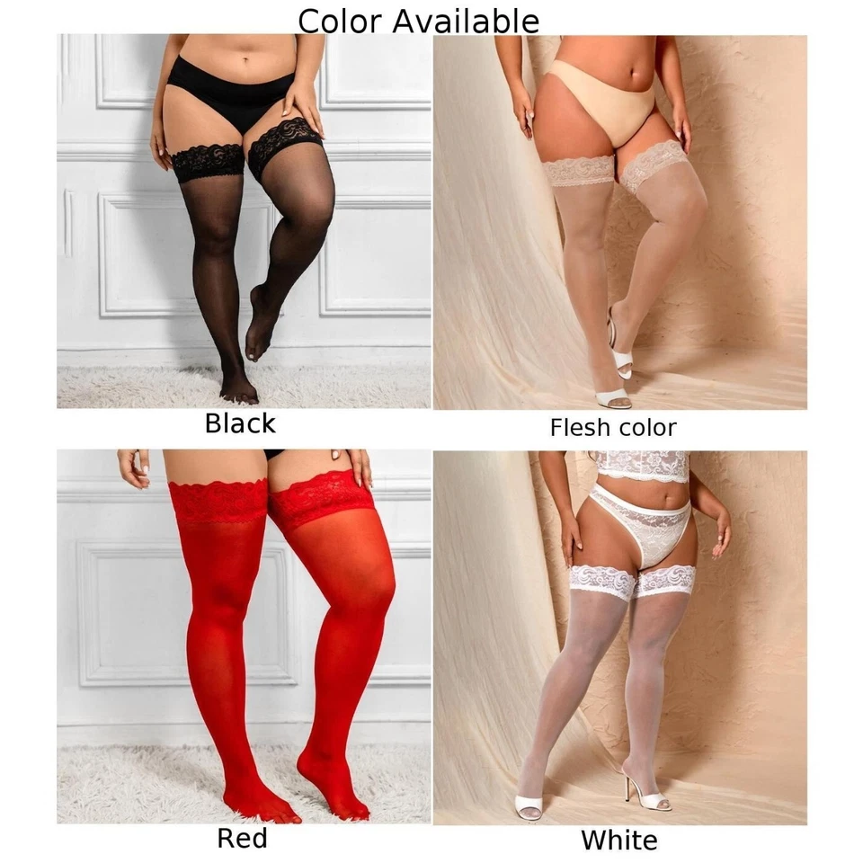 Spitzenstrümpfe Overknee Socken Verein Strümpfe Transparent Übergröße Clubwear - Bild 4 von 4