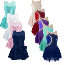 Kids Girls Skaiting Ballet Dance Tutu Dress Modern Tap Jazz Unitards Dancewear
