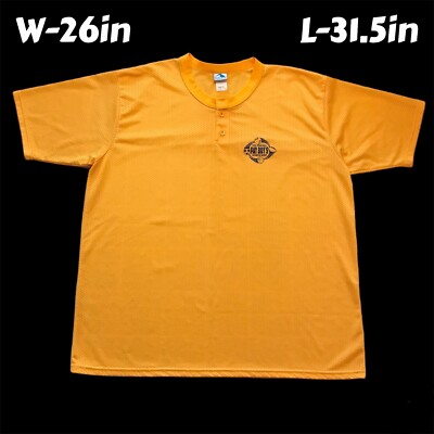 VTG Fat Boy's Sports Shop Augusta Sportswear Yellow Mesh Two Button Jersey 2XL