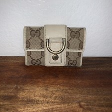 Vintage GUCCI GG Beige Canvas Leather key Holder Case
