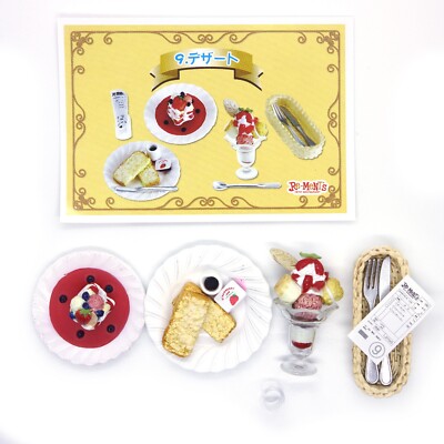 re-ment dessert ice cream bread strawberry knife fork 1:6 Miniature mini food