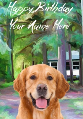 Golden Retriever Hund A5 personalisierte Grußkarte Geburtstag Kindermädchen Mama Vater PIDCAT1