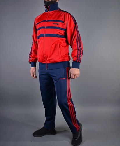 Adidas old school retro vintage tracksuit 80 olympics uniform Zebra red |  eBay