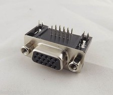 D-SUB VGA DB15 15Pin 3 Row Female Right Angle PCB Solder Cable Connector Adapter