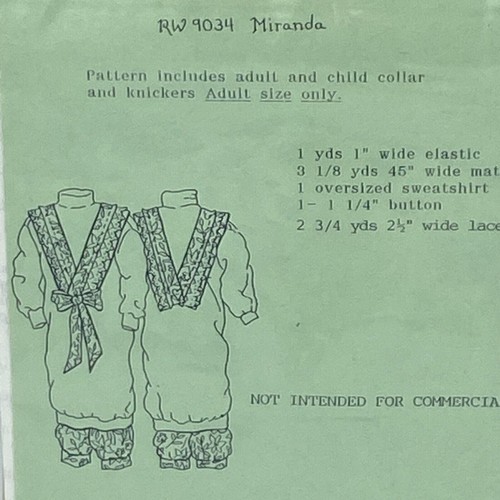 Remember When Collection Sewing Pattern Historic Miranda Collar Knickers PT2 - Picture 4 of 4